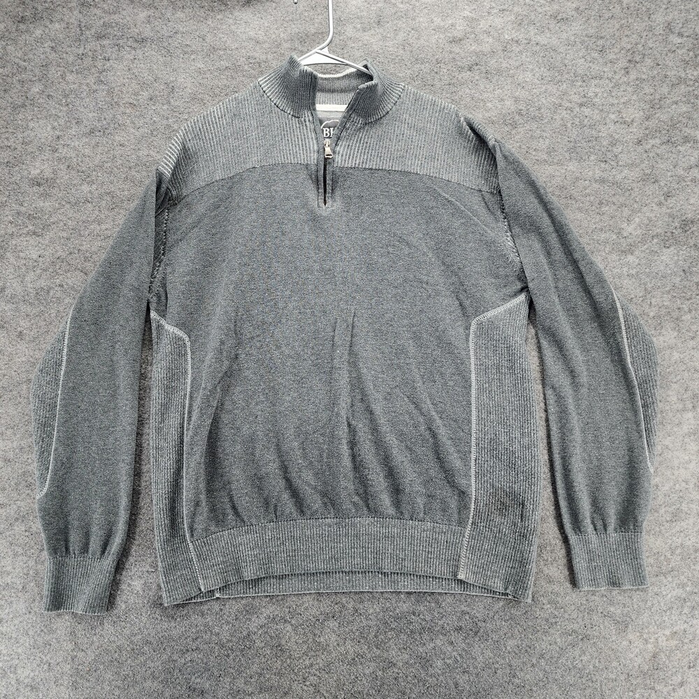 BKE Buckle Sweater Mens XL Quarter Zip Gray